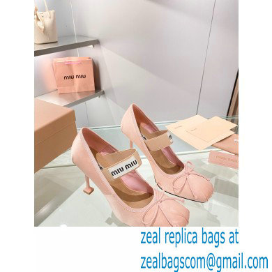 Miu Miu heel 9.5cm Satin pumps orchid pink 2023 - Click Image to Close