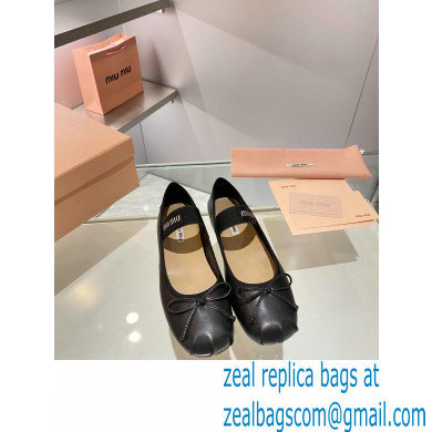 Miu Miu leather Ballerinas black 2023