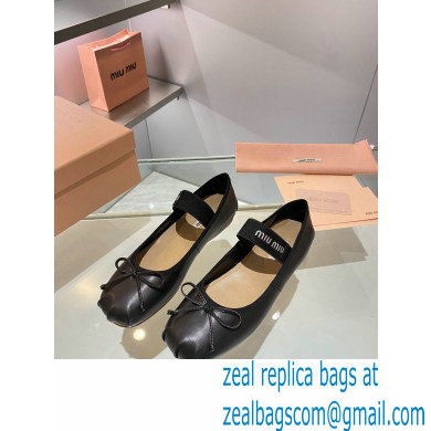 Miu Miu leather Ballerinas black 2023 - Click Image to Close