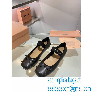 Miu Miu leather Ballerinas black 2023