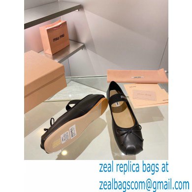 Miu Miu leather Ballerinas black 2023 - Click Image to Close