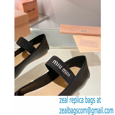 Miu Miu leather Ballerinas black 2023 - Click Image to Close