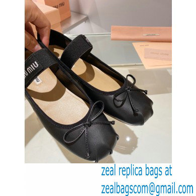 Miu Miu leather Ballerinas black 2023 - Click Image to Close