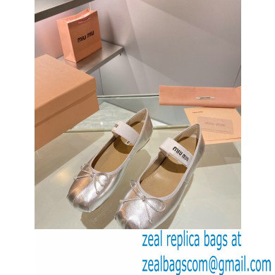 Miu Miu leather Ballerinas silver 2023