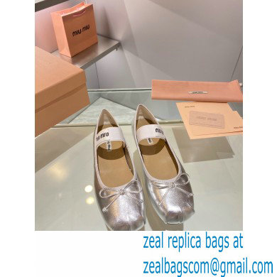 Miu Miu leather Ballerinas silver 2023