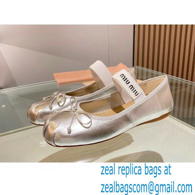 Miu Miu leather Ballerinas silver 2023