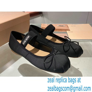 Miu Miu satin Ballerinas black 2023 - Click Image to Close