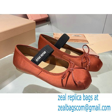 Miu Miu satin Ballerinas cocoa brown 2023 - Click Image to Close