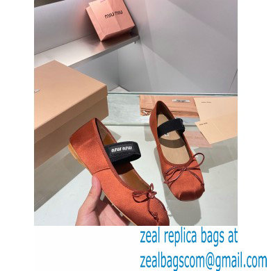 Miu Miu satin Ballerinas cocoa brown 2023