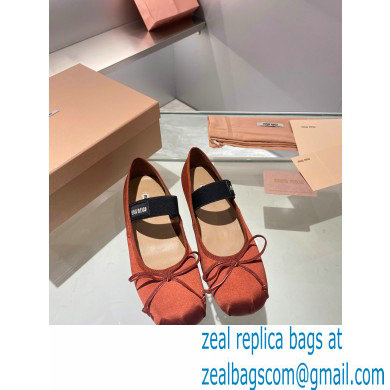 Miu Miu satin Ballerinas cocoa brown 2023 - Click Image to Close