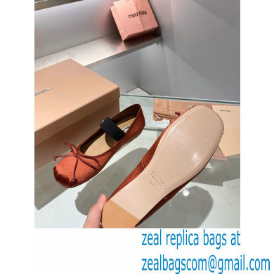 Miu Miu satin Ballerinas cocoa brown 2023 - Click Image to Close