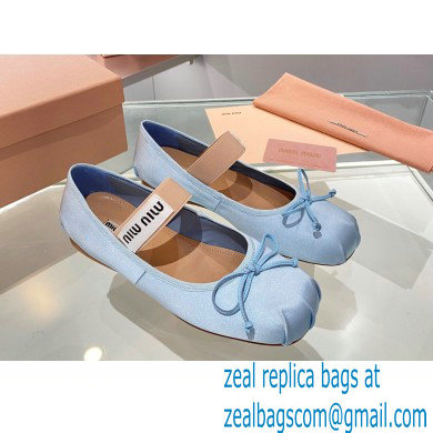 Miu Miu satin Ballerinas lake blue 2023