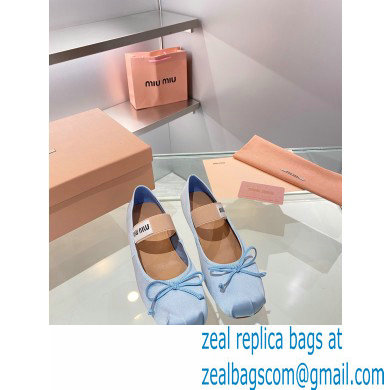 Miu Miu satin Ballerinas lake blue 2023