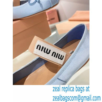 Miu Miu satin Ballerinas lake blue 2023 - Click Image to Close