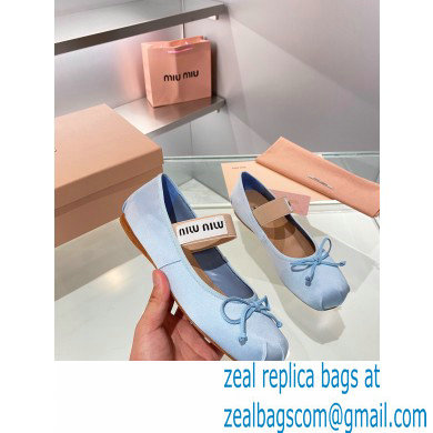 Miu Miu satin Ballerinas lake blue 2023