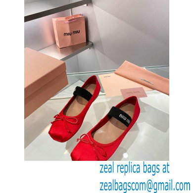 Miu Miu satin Ballerinas red 2023 - Click Image to Close