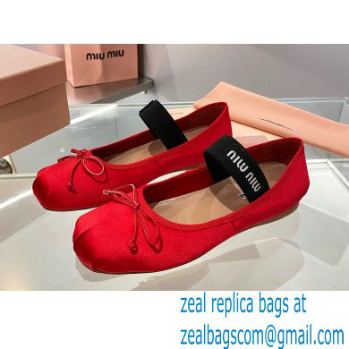 Miu Miu satin Ballerinas red 2023