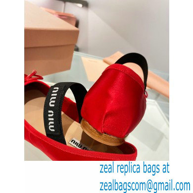 Miu Miu satin Ballerinas red 2023 - Click Image to Close