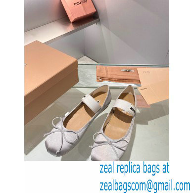 Miu Miu satin Ballerinas silver 2023