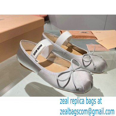 Miu Miu satin Ballerinas silver 2023 - Click Image to Close