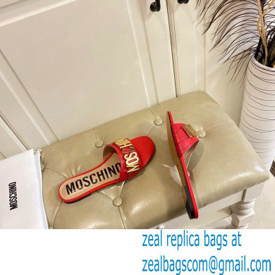 Moschino Metal Logo flat sandals Red 2023