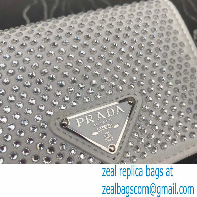 Prada Cardholder with shoulder strap and crystals Bag 1MR024 White 2022