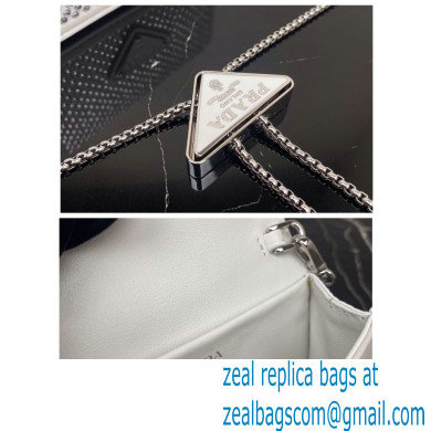 Prada Cardholder with shoulder strap and crystals Bag 1MR024 White 2022