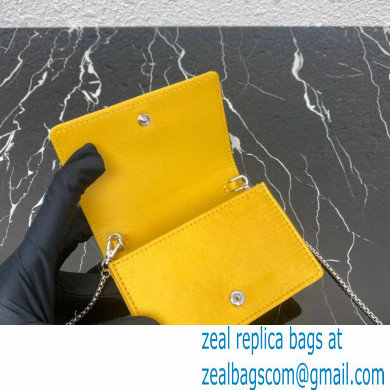 Prada Cardholder with shoulder strap and crystals Bag 1MR024 Yellow 2022 - Click Image to Close