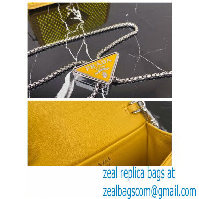 Prada Cardholder with shoulder strap and crystals Bag 1MR024 Yellow 2022