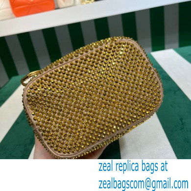 Prada Crystal Bucket Bag 1BE067 Gold 2022