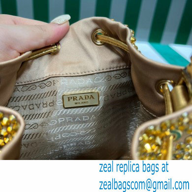 Prada Crystal Bucket Bag 1BE067 Gold 2022 - Click Image to Close