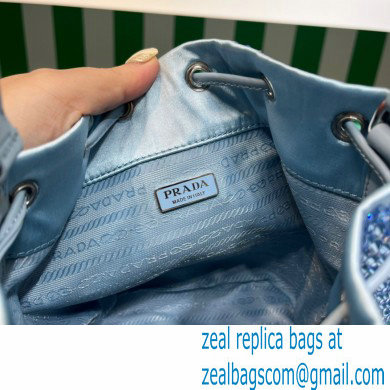 Prada Crystal Bucket Bag 1BE067 blue 2022 - Click Image to Close