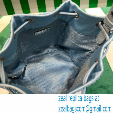 Prada Crystal Bucket Bag 1BE067 blue 2022