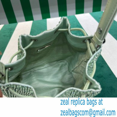 Prada Crystal Bucket Bag 1BE067 green 2022 - Click Image to Close