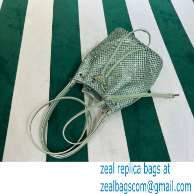 Prada Crystal Bucket Bag 1BE067 green 2022 - Click Image to Close