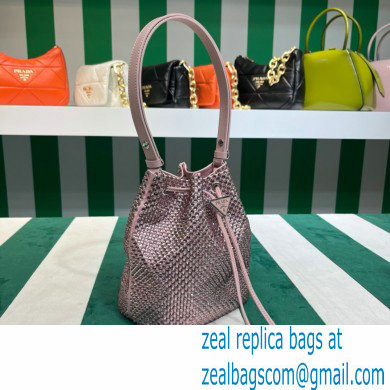 Prada Crystal Bucket Bag 1BE067 pink 2022