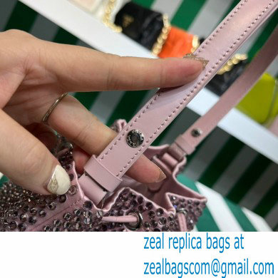 Prada Crystal Bucket Bag 1BE067 pink 2022 - Click Image to Close