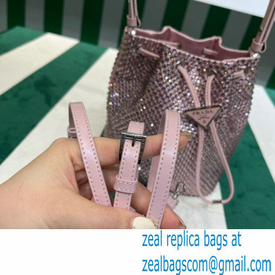 Prada Crystal Bucket Bag 1BE067 pink 2022