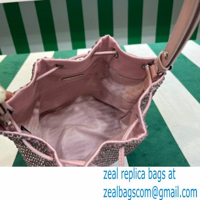 Prada Crystal Bucket Bag 1BE067 pink 2022 - Click Image to Close