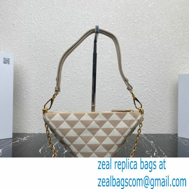 Prada Embroidered fabric Mini bag 1BC543 Apricot 2023