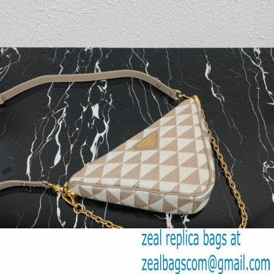 Prada Embroidered fabric Mini bag 1BC543 Apricot 2023 - Click Image to Close