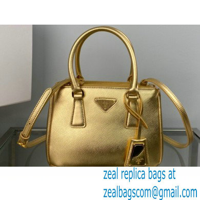 Prada Galleria Saffiano leather Mini bag 1BA906 Gold 2023