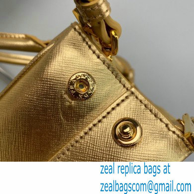 Prada Galleria Saffiano leather Mini bag 1BA906 Gold 2023