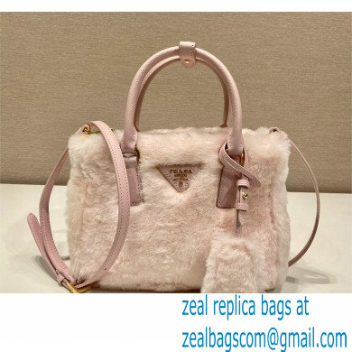 Prada Galleria Shearling Mini Bag 1BA906 PINK 2023