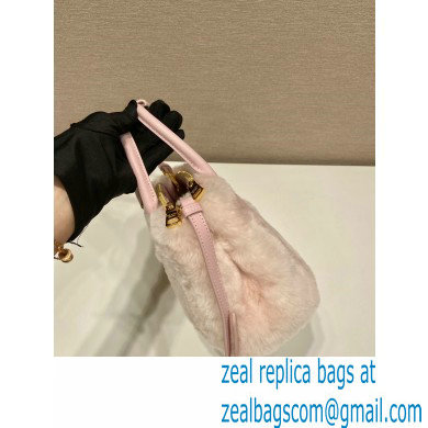 Prada Galleria Shearling Mini Bag 1BA906 PINK 2023