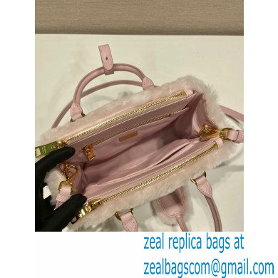 Prada Galleria Shearling Mini Bag 1BA906 PINK 2023