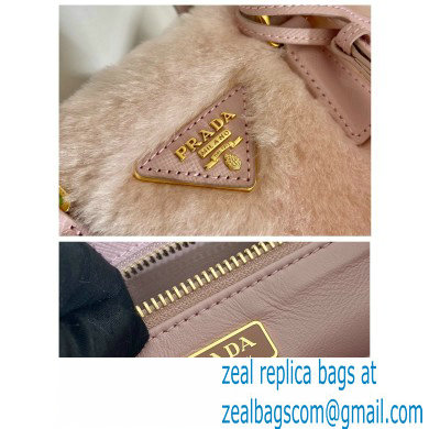 Prada Galleria Shearling Mini Bag 1BA906 PINK 2023