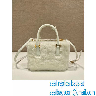 Prada Galleria Shearling Mini Bag 1BA906 white 2023