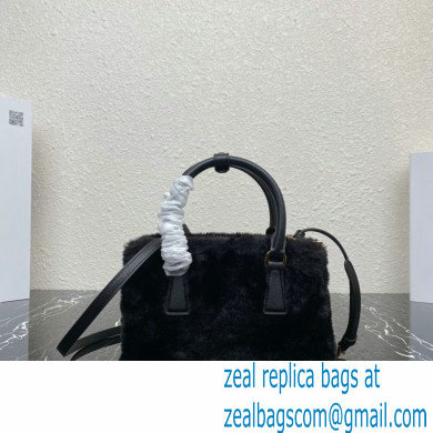 Prada Galleria Shearling Mini bag 1BA906 Black 2023