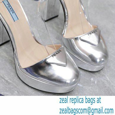 Prada Heel 12.5cm platform 2.5cm Ankle-Strap Pumps Metallic Silver 2023